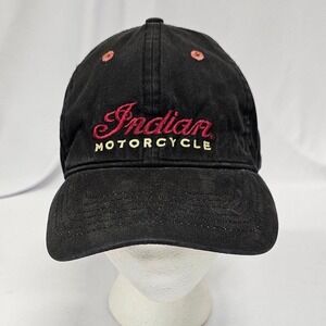 Indian Motorcycle Hat Black Embroidered Baseball Cap Since 1901 Adjustable Strap